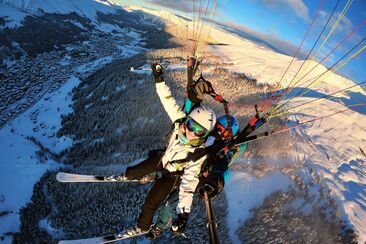 Davos Gleitschirmfliegen Tandem mit Skistart (exp_f38642e)