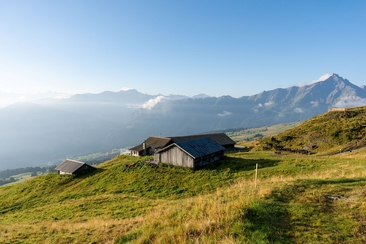 Die sarner alp am morgen