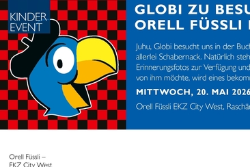 GLOBI ZU BESUCH BEI ORELL FÜSSLI IM CITY WEST (gdl_925783286_image)