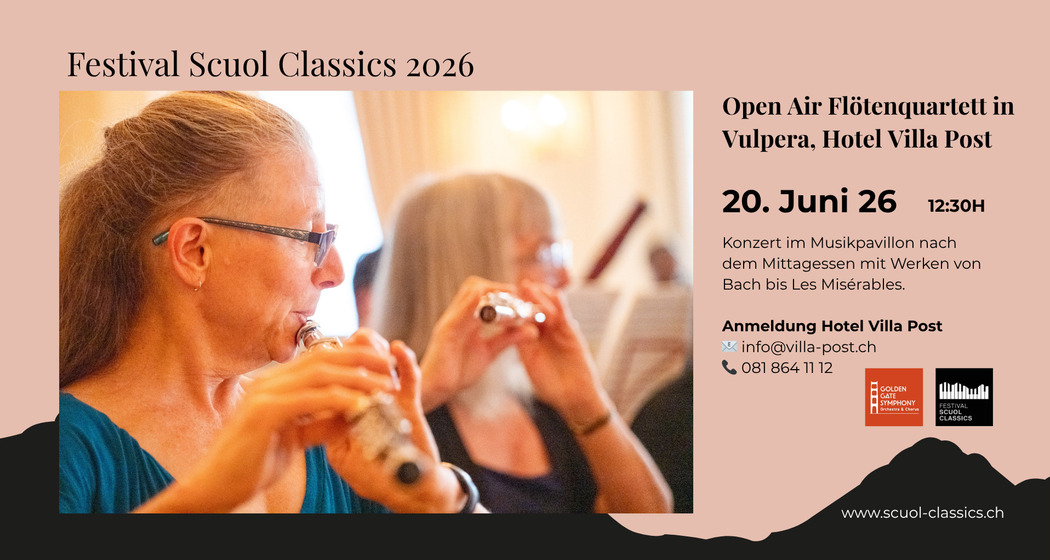 Festival Scuol Classics 2026 – OpenAir Flötenquartett im Kurpark Vulpera (gdl_929560568_image)