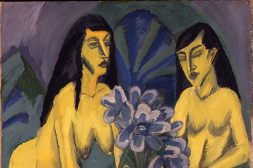 Kunst am Mittag zu E.L. Kirchners "Zwei gelbe Akte mit Blumenstrauss", 1914 (gdl_933204034_image)