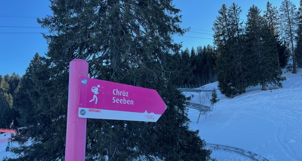 Wegweiser Seeben und Chrüz