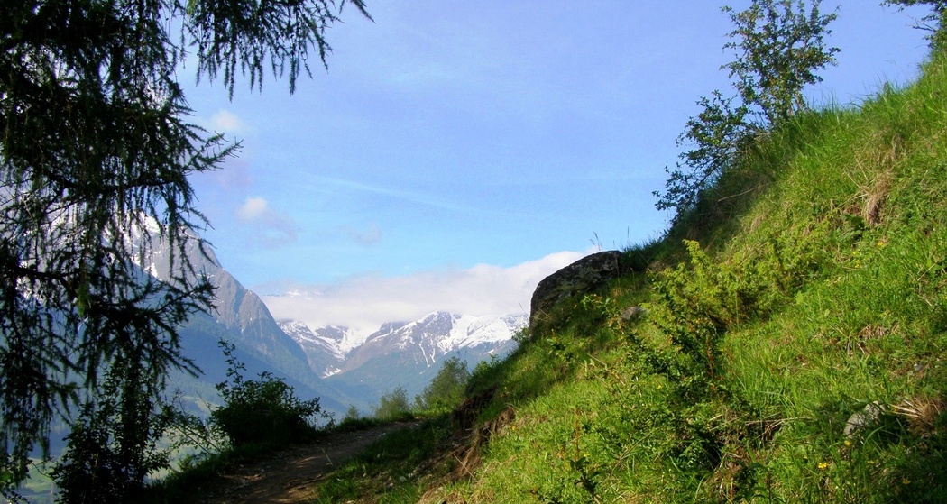 Blick ob Scuol Richtung Oberengadin