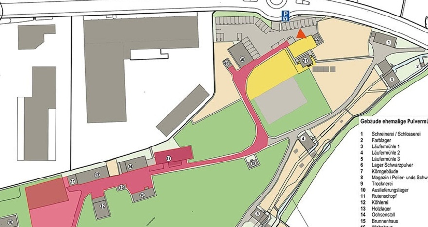 Übersichts-Skizze Pulvermühle Chur