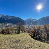 Aussicht oberhalb von Haldenstein auf die Stadt Chur