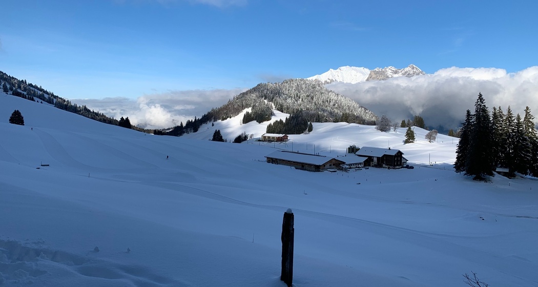 Der Winterwanderweg verläuft oberhalb der Loipe Fürggli
