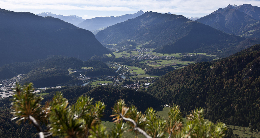 Blick vom Kunkelspass ins Rheintal