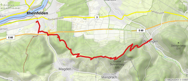 Fricktaler Höhenweg Etappe 1: Rheinfelden - Zeiningen