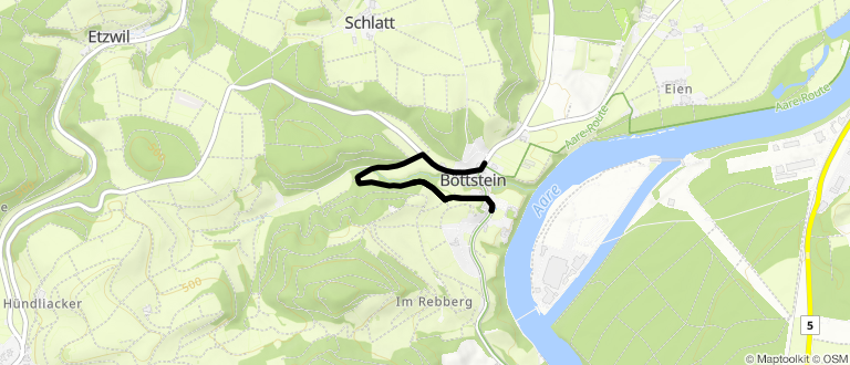 Wanderung Böttstein Birch – «Nünbrünne» – Schlosszone Böttstein