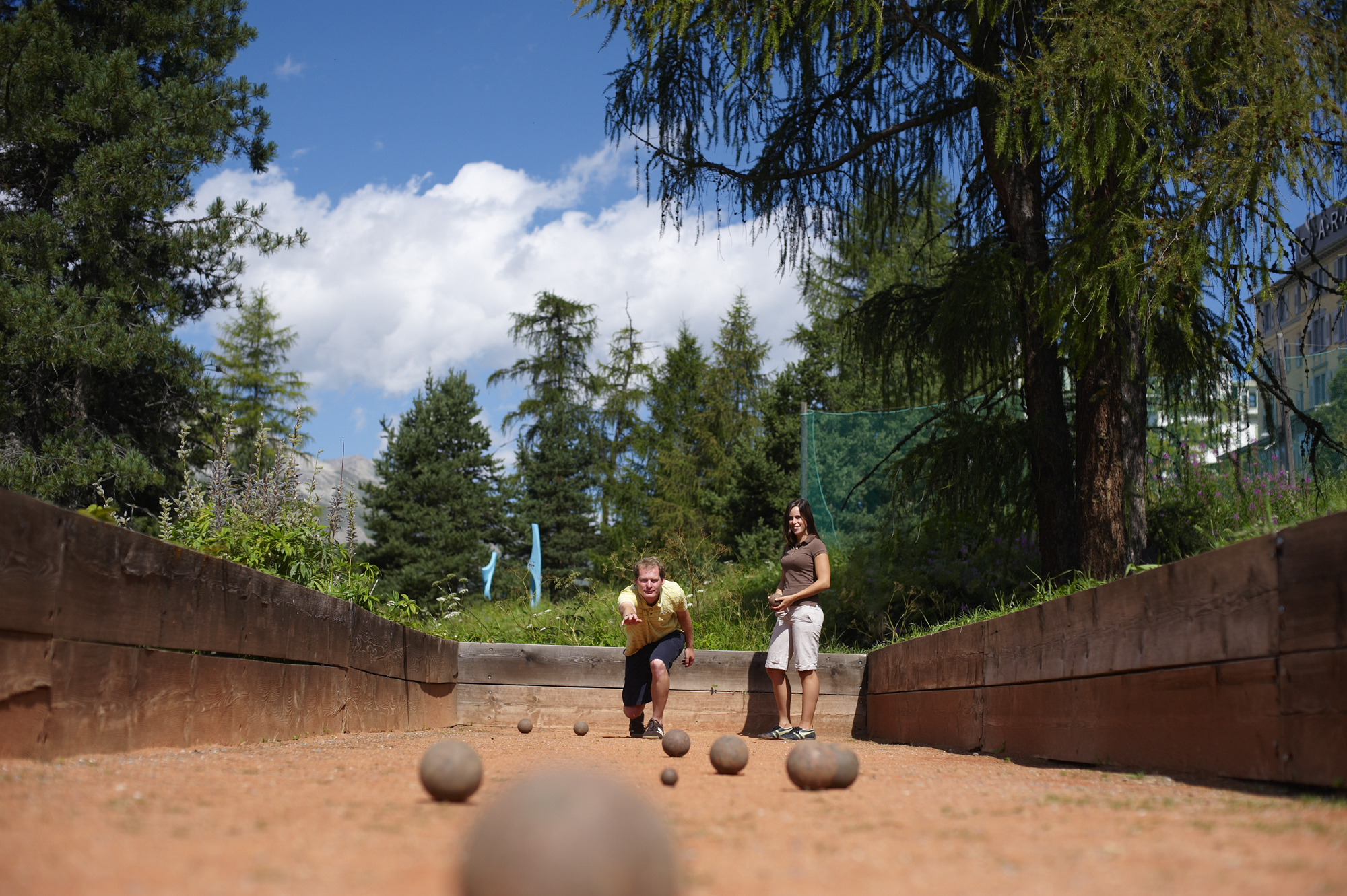 Bocchia im Hotelpark des Hotel Saratz Bocchia im Hotelpark des Hotel Saratz