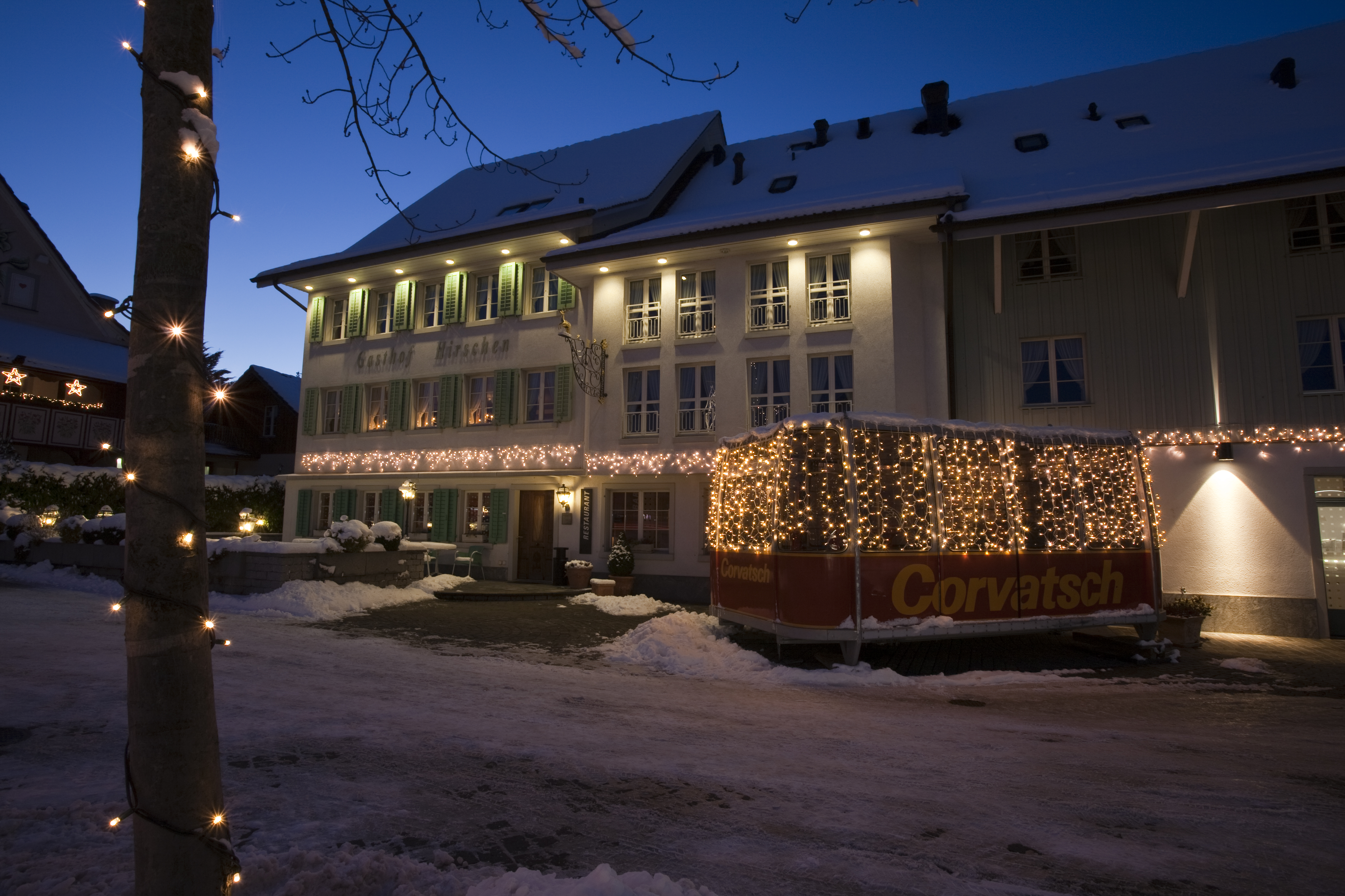 Aussenansicht Hirschen Winter Aussenansicht Hirschen Winter