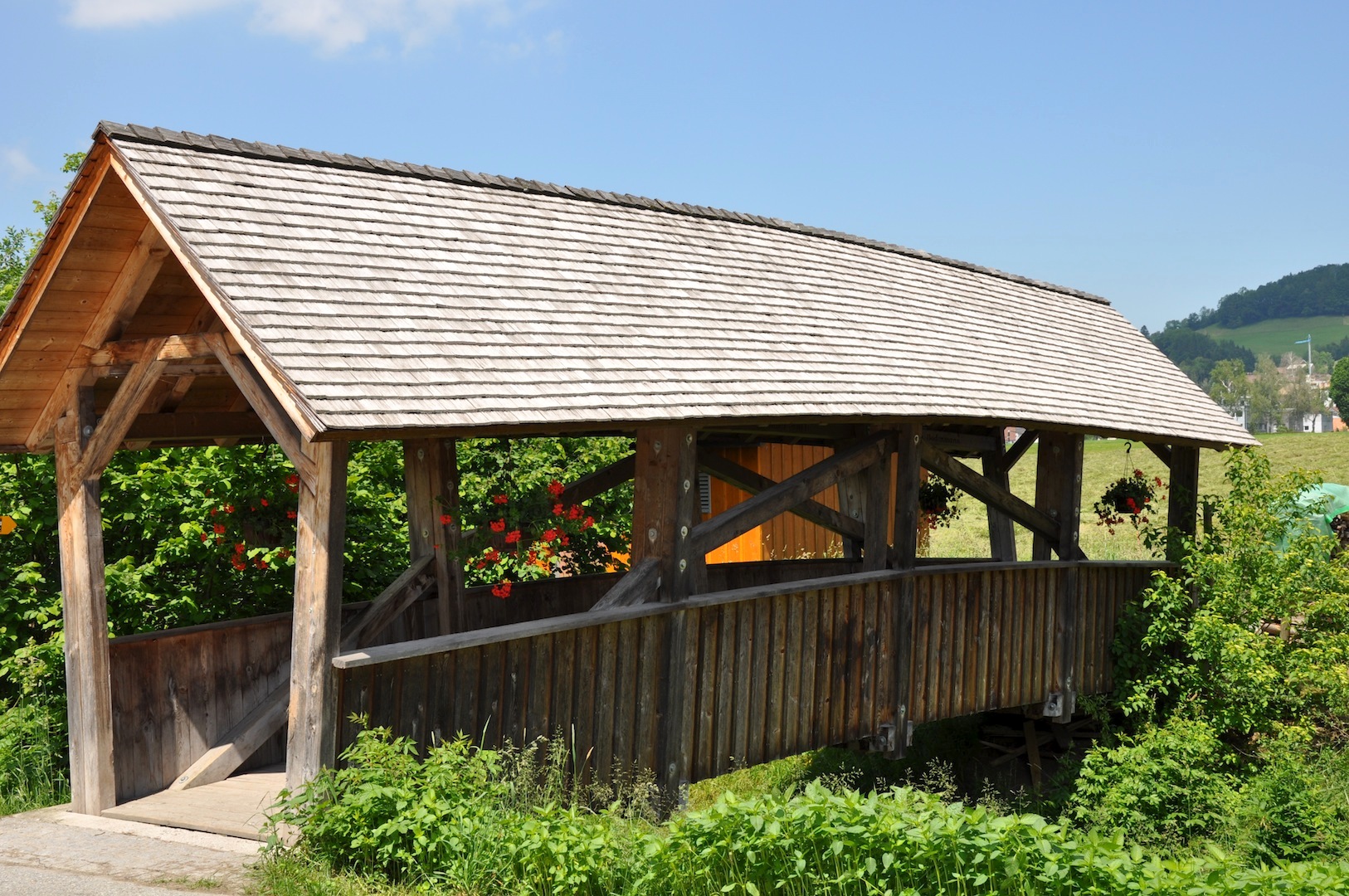 Holzbrücke Sommer Holzbrücke Sommer