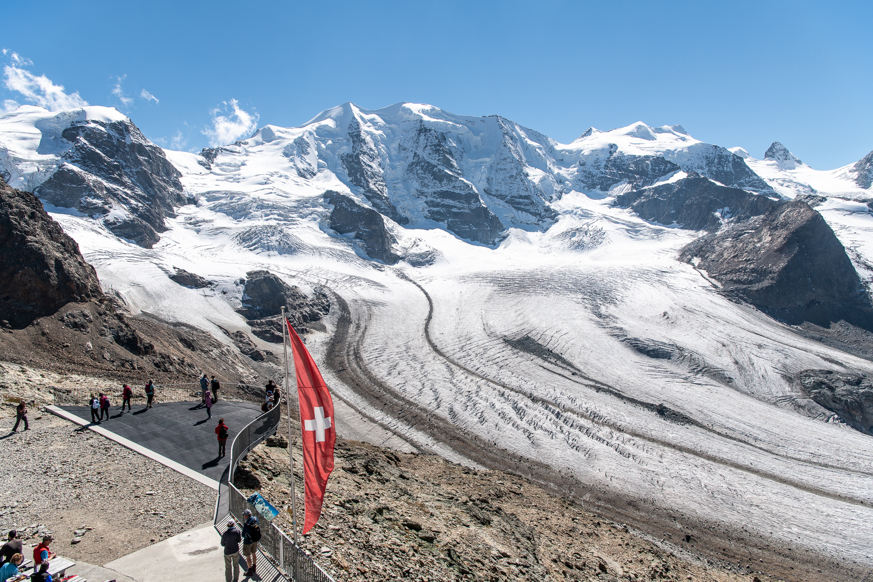 Plattform mit Aussicht auf den Piz Palü Plattform mit Aussicht auf den Piz Palü