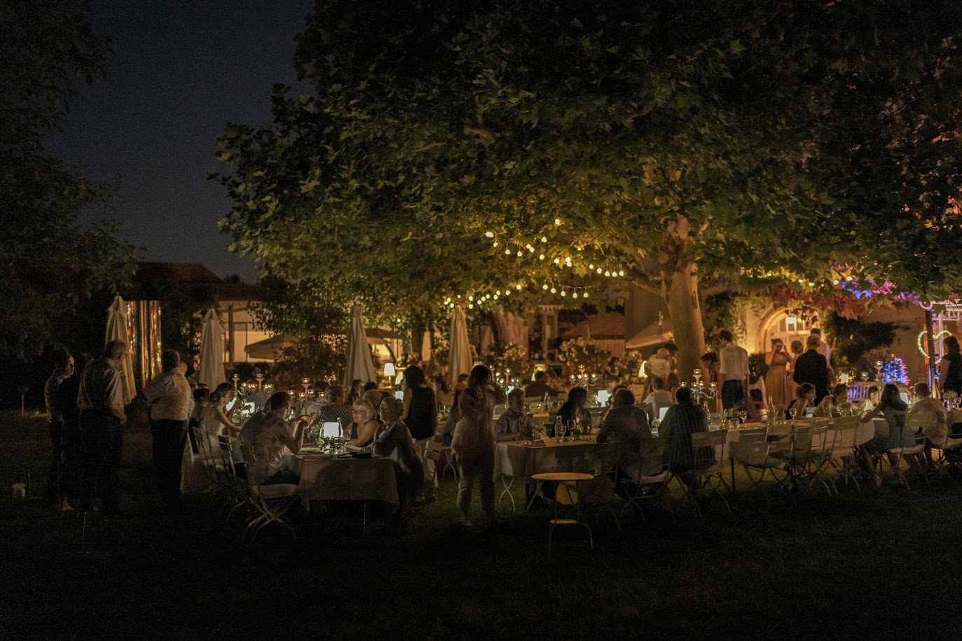 Bankett im Garten by night Bankett im Garten by night