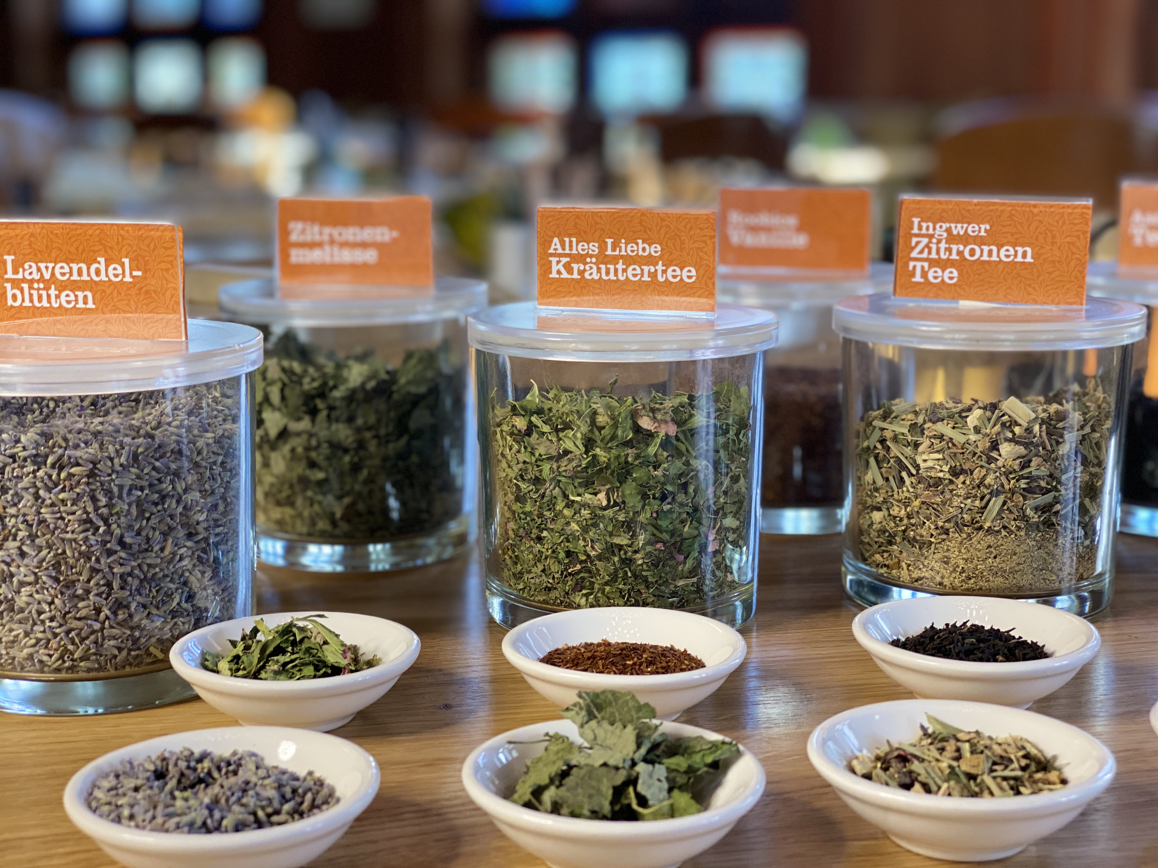 Tee Auswahl auf dem Tee Auswahl auf dem