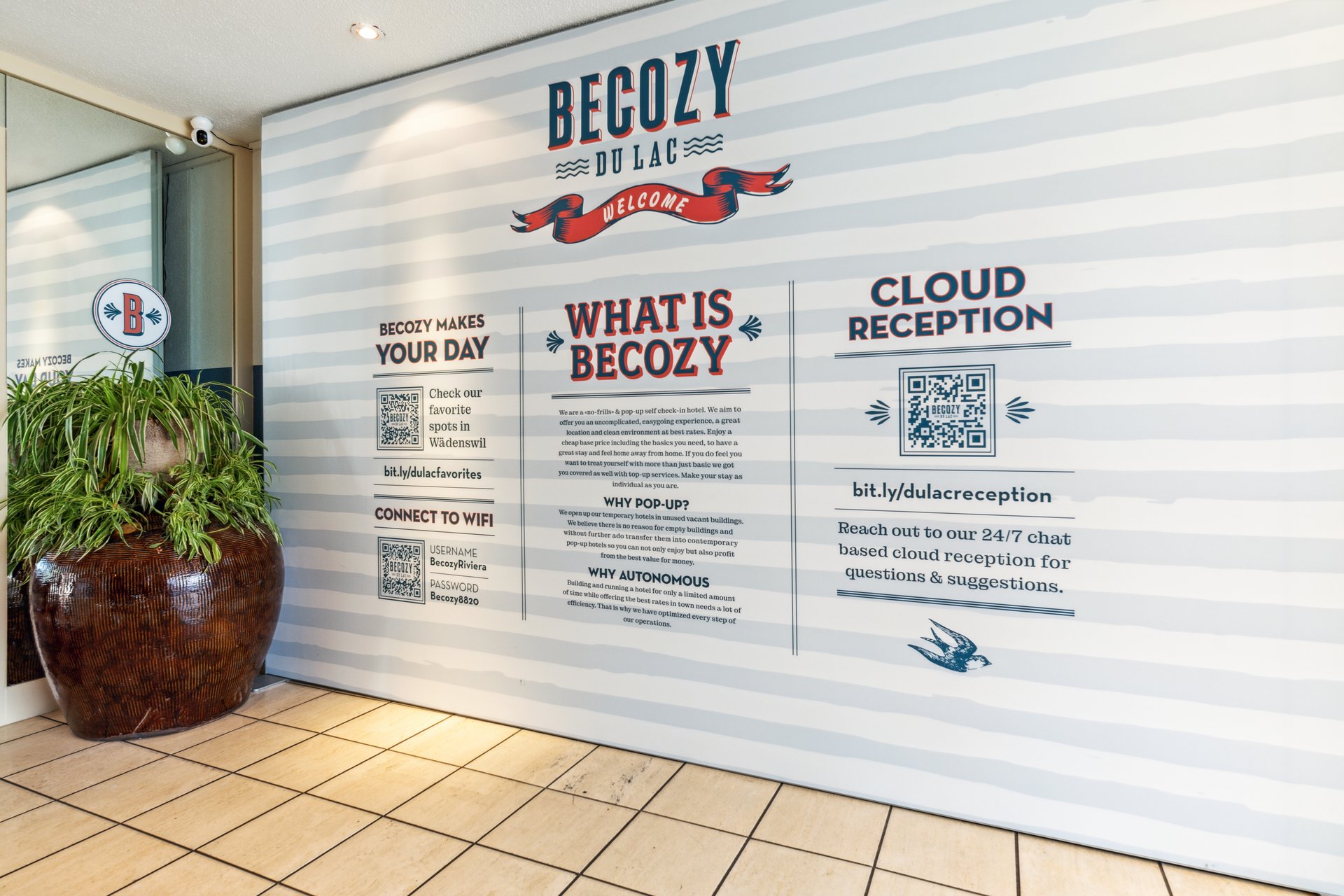 Parete per il check-in automatico Parete per il check-in automatico